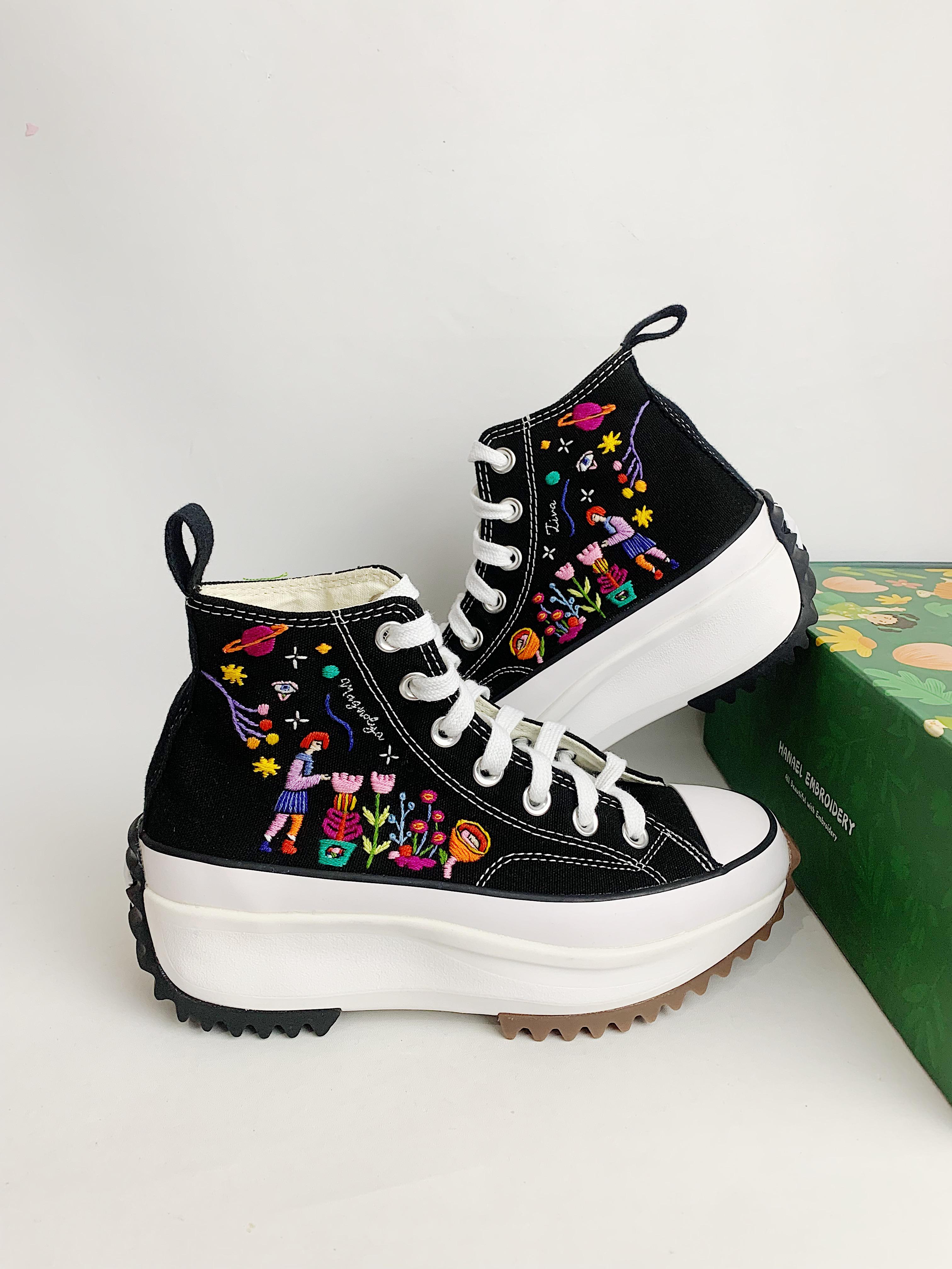 Galaxy Garden High Shoes Embroidery
